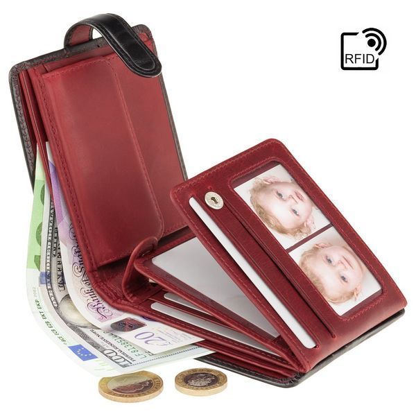 Гаманець чоловічий Visconti TR35 Atlantis c RFID (Black Red) 165 фото