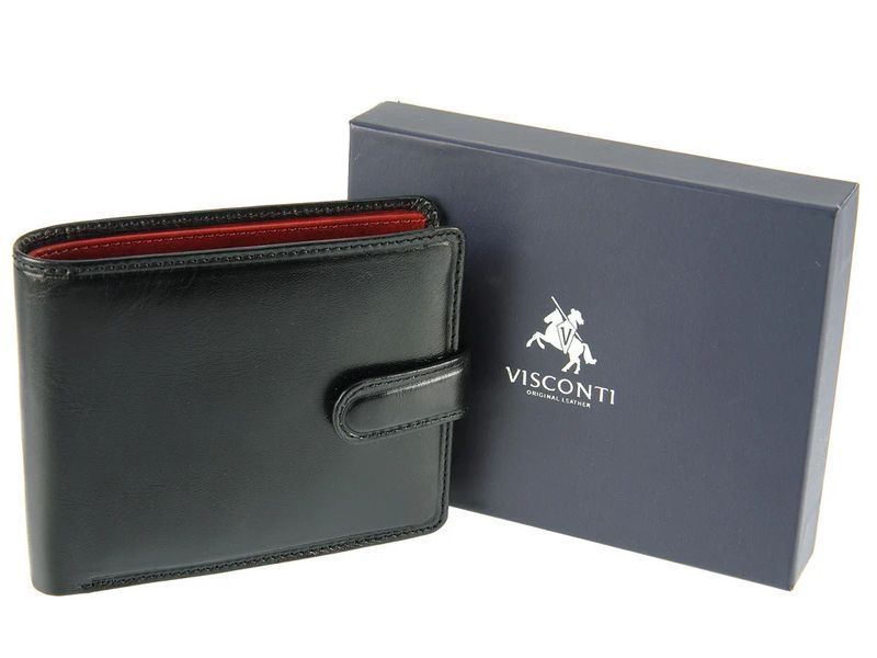 Гаманець чоловічий Visconti TR35 Atlantis c RFID (Black Red) 165 фото