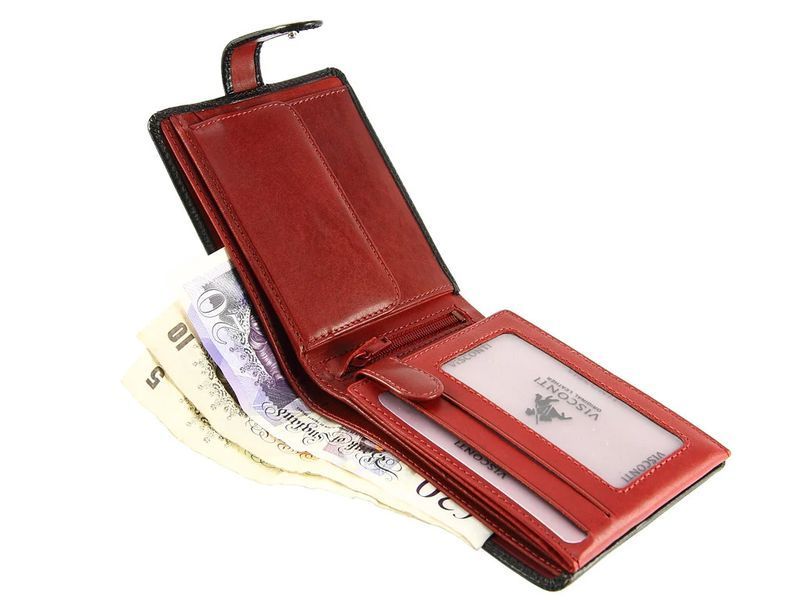 Гаманець чоловічий Visconti TR35 Atlantis c RFID (Black Red) 165 фото
